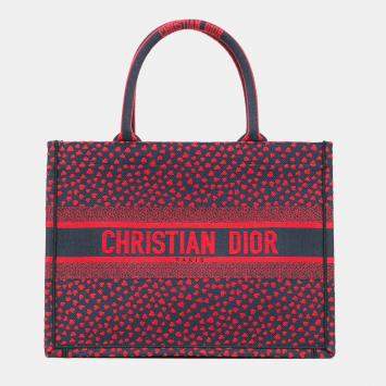 Pre Owned Dior Red Medium Canvas Pop Hearts I Love Paris Book Tote