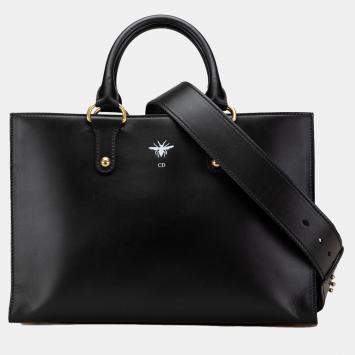Pre Owned Dior Black Leather D Bee Satchel