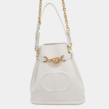 Pre Owned Dior Latte Calf Leather Medium C'est Dior Shoulder Bag