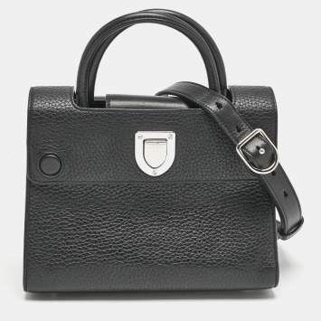 Dior Black Leather Mini Diorever Top Handle Bag