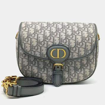Dior Grey Fabric Bobby Medium Bag