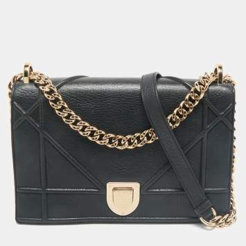Dior Black Leather Medium Diorama Flap Bag