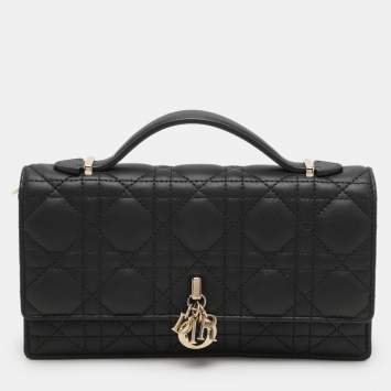 Pre Owned Dior Black Cannage Leather My Dior Pouch