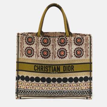Dior Multicolor Forte Dei Marmi Embroidered Canvas Large Book Tote