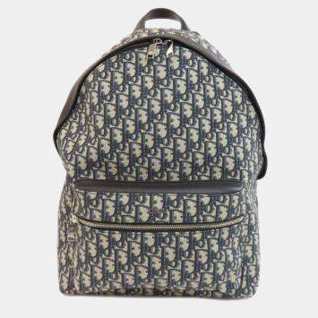 Dior Blue Canvas Trotter Pattern Backpack