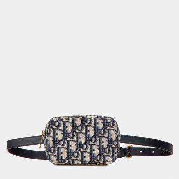 Dior Blue Oblique Canvas Belt Pouch
