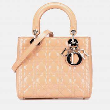 Dior Pink Medium Patent Cannage Lady Dior