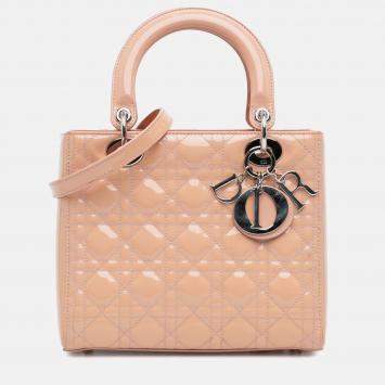 Dior Brown Medium Patent Cannage Lady Dior