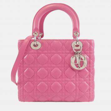 Dior Pink Cannage Leather Lady Dior Handbag