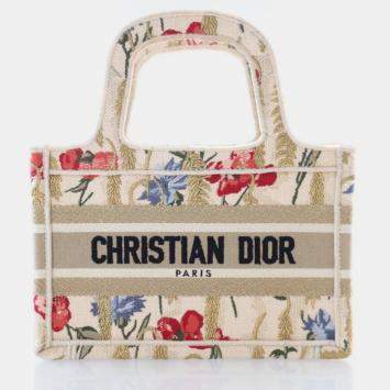 Dior Mini Canvas Hibiscus Book Tote