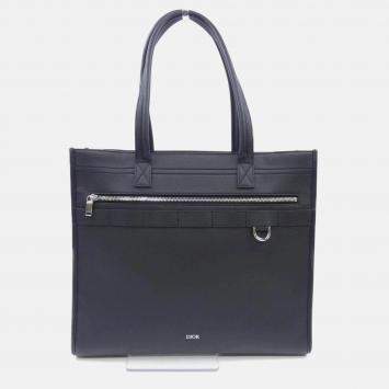 Pre Owned Dior Black Leather Tote Bag