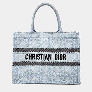 Dior Blue Raffia Book Tote Bag