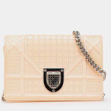 Dior Beige Baby Patent Microcannage Diorama Flap