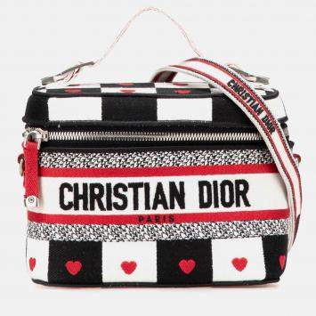 Dior White Small Canvas Embroidered D Royaume d Amour Diortravel Vanity Case