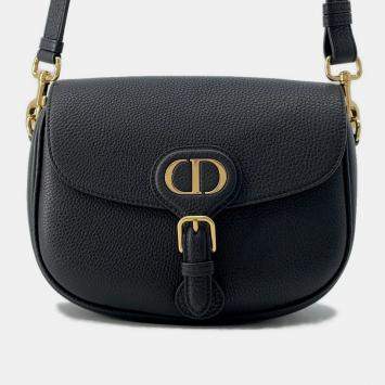 Dior Bobby Shoulder Bag Black Grained Calfleather Size Medium