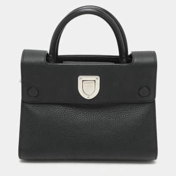 Dior Black Leather Mini Diorever Top Handle Bag