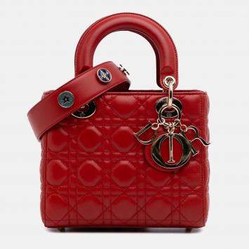 Dior Red Small Lambskin Cannage My ABCDior Lady Dior