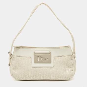 Dior Off White Oblique Canvas and Leather Street Chic Bag