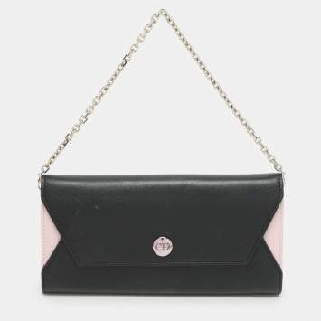 Dior Black/Pink Leather Addict Rendez-Vous Clutch Bag