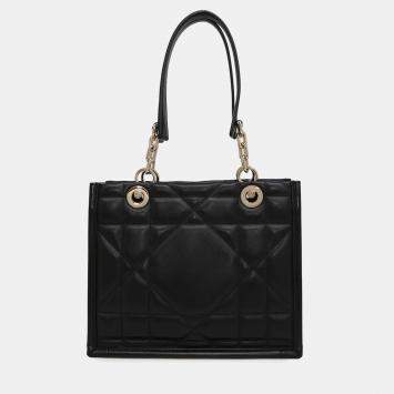 Pre Owned Dior Essential Small Black Leather Tote Bag