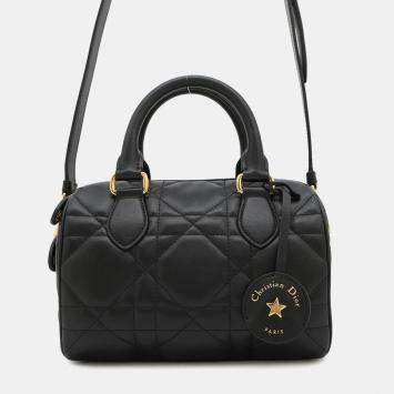 Pre Owned Dior Groove 20 Small Black Calf Leather Shoulder Bag