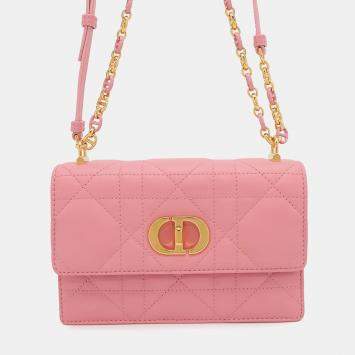 Pre Owned Dior Miss Caro Pink Leather Chain Shoulder Bag
