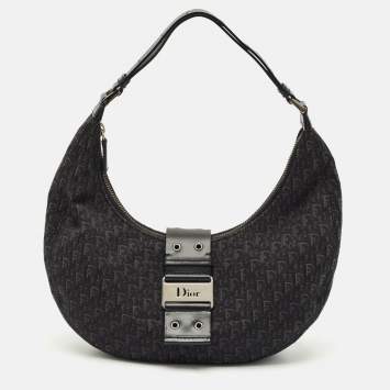Pre Owned Dior Black Diorissimo Canvas Street Chic Hobo