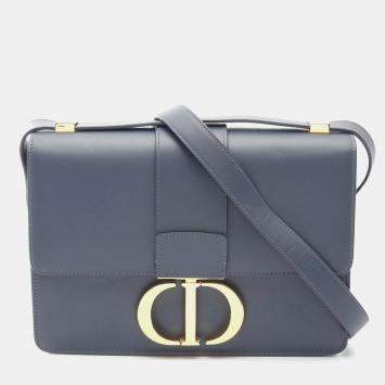 Pre Owned Dior Blue Leather 30 Montaigne Flap