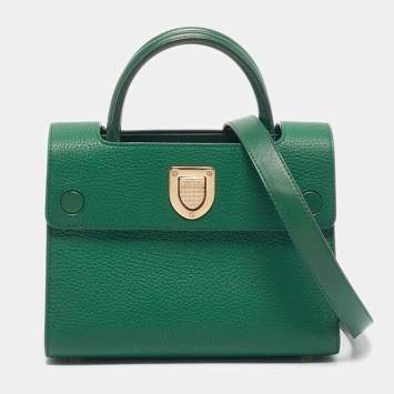 Dior Green Leather Small Diorever Top Handle Bag
