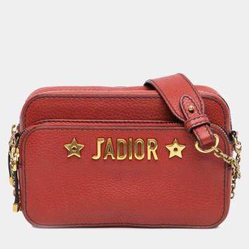 Dior Red Leather JAdior Camera Bag