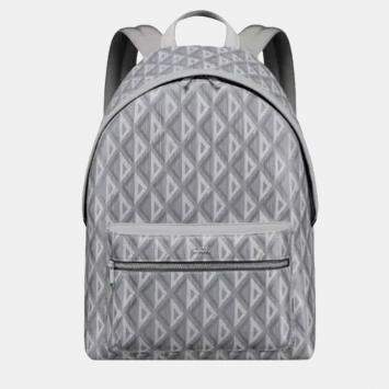 Dior Rider Backpack Gray CD Diamond Coated Cotton Canvas Backpack