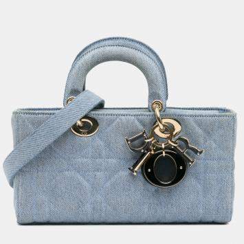 Dior Blue Small Denim Macrocannage Lady D Joy