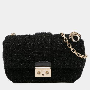 Dior Black Mini Tweed Cannage Miss Dior Flap