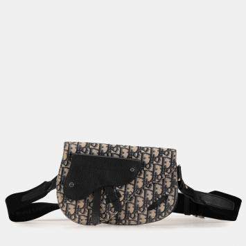 Pre Owned Dior Brown Oblique Canvas Saddle Messenger Bag