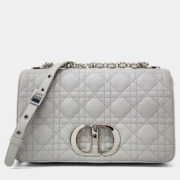 Dior Grey Leather Medium Carobac Bag