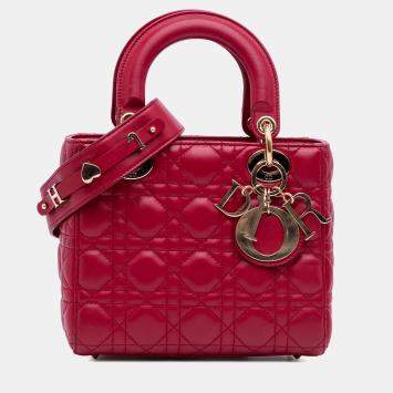Dior Red Small Lambskin Cannage My ABCDior Lady Dior