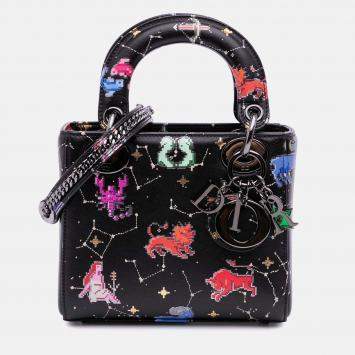 Pre Owned Dior Black Mini Calfskin Pixel Zodiac Lady Dior