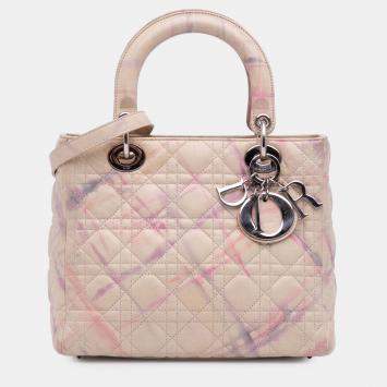 Dior Pink Limited Edition Medium Lambskin Cannage Lady Dior