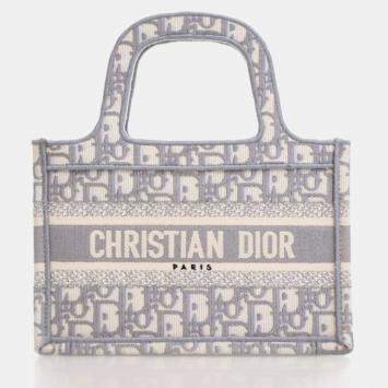 Pre Owned Dior Mini Grey Oblique Book Tote
