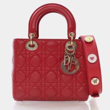 Pre Owned Christian Dior Small Lambskin Lucky Badges My Lady Dior