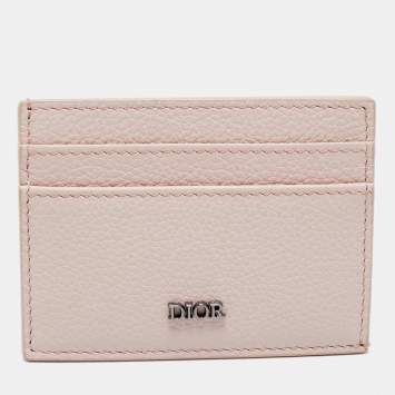 Dior Pink Grained Leather Card Holder