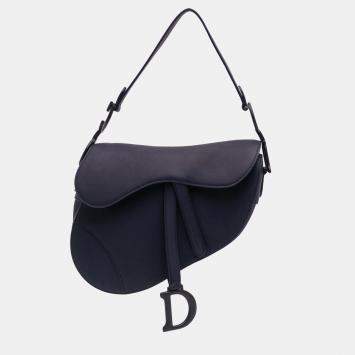 Pre Owned Dior Blue Ultra Matte Calfskin Saddle Bag