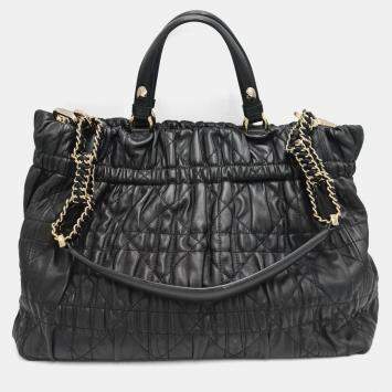 Pre Owned Dior Quilted Cannage Leather Delices Gaufre Tote