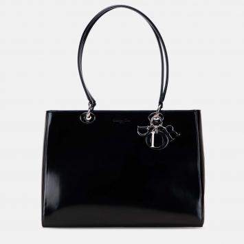 Pre Owned Dior Black Patent Lady Dior Shopping Tote