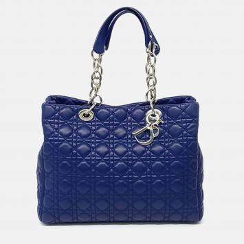 Pre Owned Dior Blue Leather Cannage shoulder bag