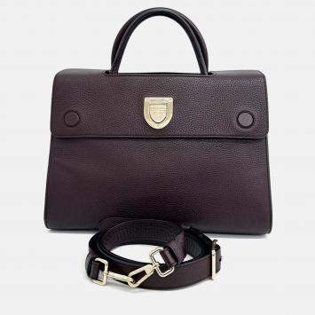 Pre Owned Dior Burgundy Leather Diolamar Shoulder Bag