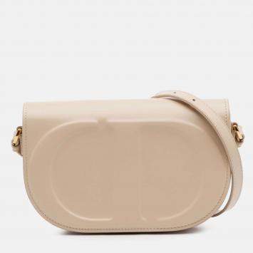 Pre Owned Dior Ivory Leather CD Signature Flap