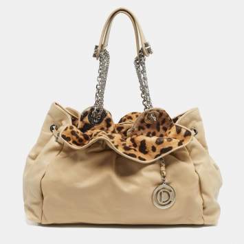 Pre Owned Dior Beige Leather Le Trente Shoulder Bag