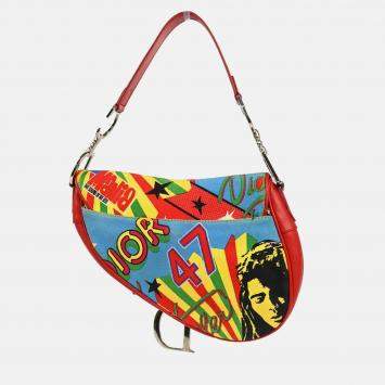 Pre Owned Christian Dior Saddle Red Dior Mania Handbag