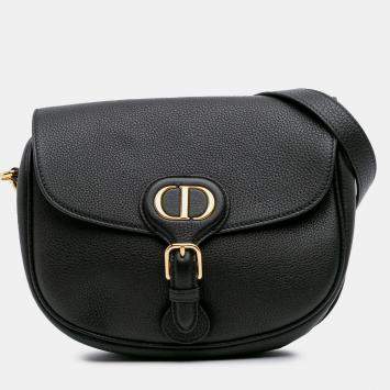 Pre Owned Dior Black Medium Grained Calfskin Bobby Crossbody